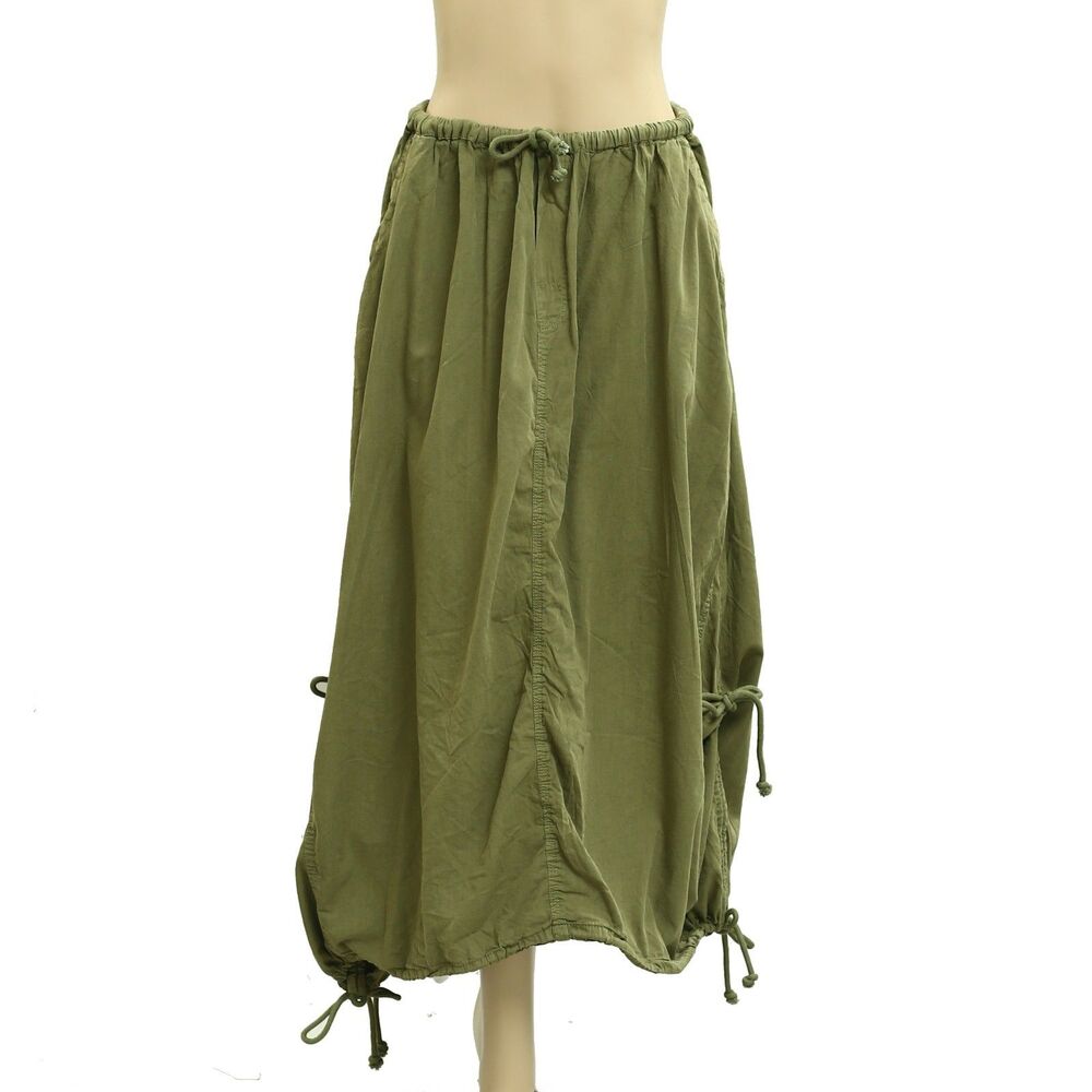 Free People Picture Perfect Parachute Maxi Skirt Pull-on Cotton Solid XS 282491 - Picture 4 of 7